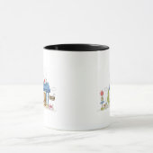 Vrouw in een koffiewinkel mok (Midden)