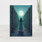 Vrouw in een maanverlichte hoge haag kaart (Voorkant)