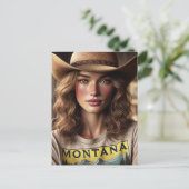 Vrouw in een Montana shirt Briefkaart (Staand voorkant)
