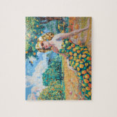 Vrouw in een Oranje Grove Legpuzzel (Verticaal)