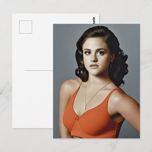 Vrouw in een Oranje sportmerk Briefkaart (Voorkant / Achterkant)