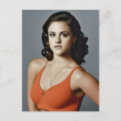 Vrouw in een Oranje sportmerk Briefkaart (Voorkant)