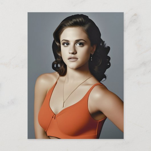 Vrouw in een Oranje sportmerk Briefkaart (Voorkant)