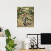 Vrouw in een Orchard, 1882 Poster (Thuiskantoor)