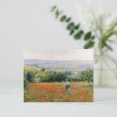 Vrouw in een papaverveld briefkaart (Staand voorkant)