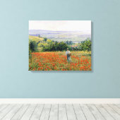 Vrouw in een papaverveld canvas afdruk (Insitu (Houten vloer))