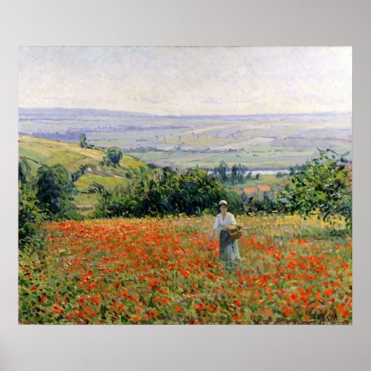 Vrouw in een papaverveld poster (Voorkant)