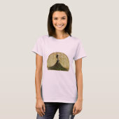 Vrouw in een pauwrok t-shirt (Voorkant volledig)