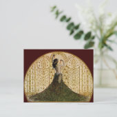 Vrouw in een Peacock Skirt Briefkaart (Staand voorkant)