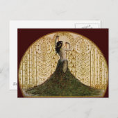 Vrouw in een Peacock Skirt Briefkaart (Voorkant / Achterkant)