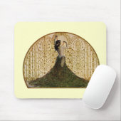 Vrouw in een Peacock Skirt Muismat (Met muis)
