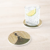 Vrouw in een Peacock Skirt Zandsteen Onderzetter (Zijkant)