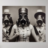 Vrouw in een Poster met een gasmasker (Voorkant)