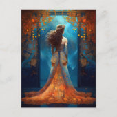 Vrouw in een prachtig dress-Briefkaart met fantasy Briefkaart (Voorkant)