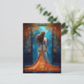 Vrouw in een prachtig dress-Briefkaart met fantasy Briefkaart (Staand voorkant)