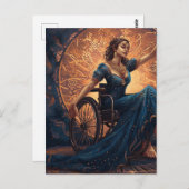 Vrouw in een rolstoel dansen vreugdevol briefkaart (Voorkant / Achterkant)