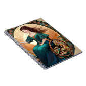 Vrouw in een rolstoel danst vrolijk notitieboek (Rechterzijde)