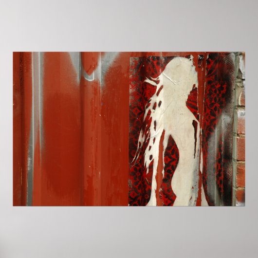 Vrouw in een rood adres poster (Voorkant)