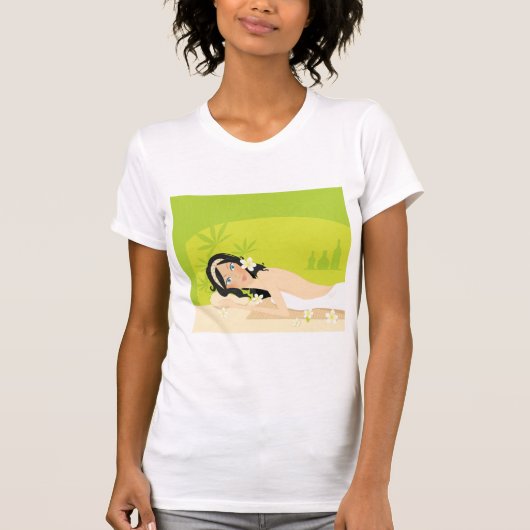 Vrouw in een Spa Dames T-Shirt (Voorkant)