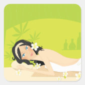 Vrouw in een spa Stickers (Voorkant)