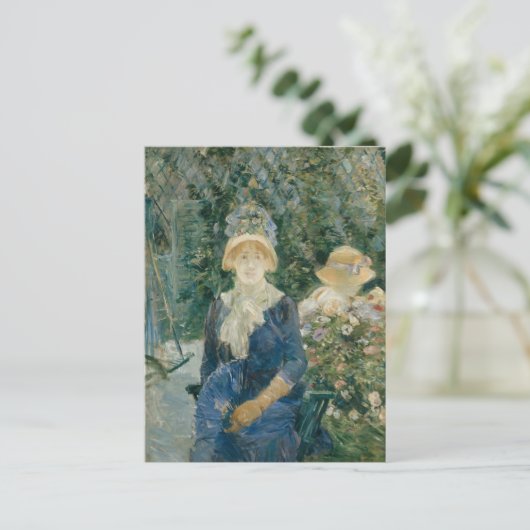 Vrouw in een tuin | Berthe Morisot Briefkaart (Staand voorkant)