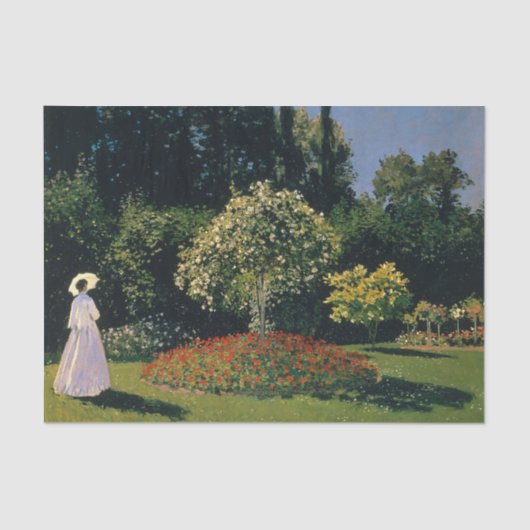 Vrouw in een tuin door Claude Monet Tissuepapier (Voorkant)