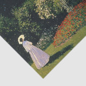 Vrouw in een tuin door Claude Monet Tissuepapier (Detail)