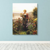 Vrouw in een Tuin door Daniel Ridgway Knight Canvas Afdruk (Insitu (Houten vloer))
