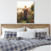 Vrouw in een Tuin door Daniel Ridgway Knight Canvas Afdruk (Insitu (Slaapkamer))
