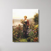 Vrouw in een Tuin door Daniel Ridgway Knight Canvas Afdruk (Voorkant)