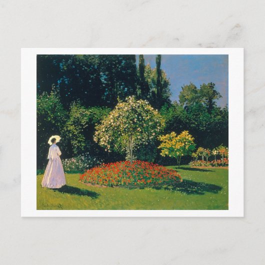 Vrouw in een tuin, Monet Briefkaart (Voorkant)