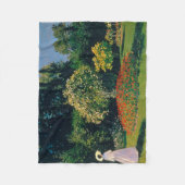 Vrouw in een tuin, Monet Fleece Deken (Voorkant)