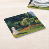 Vrouw in een tuin, Monet Kartonnen Onderzetters (Schuin)