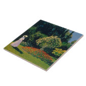 Vrouw in een tuin, Monet Tegeltje (Zijkant)