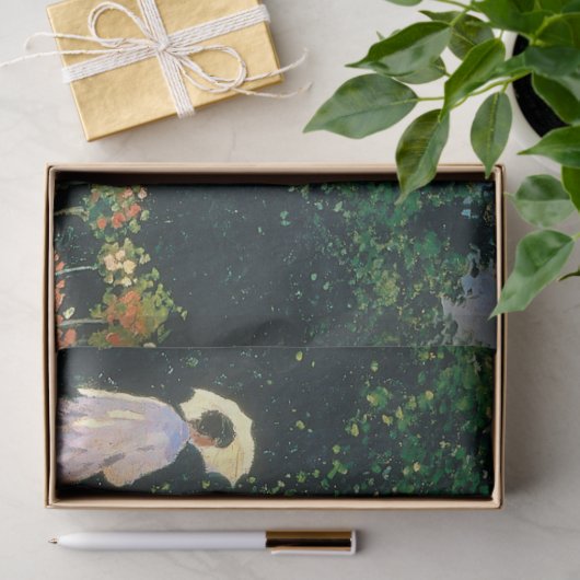 Vrouw in een tuin, Monet Tissuepapier (Geschenk)