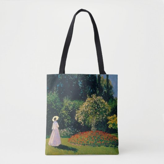 Vrouw in een tuin, Monet Tote Bag (Voorkant)