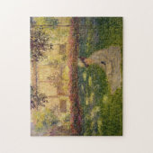 Vrouw in een tuinmonet Fine Art Legpuzzel (Verticaal)