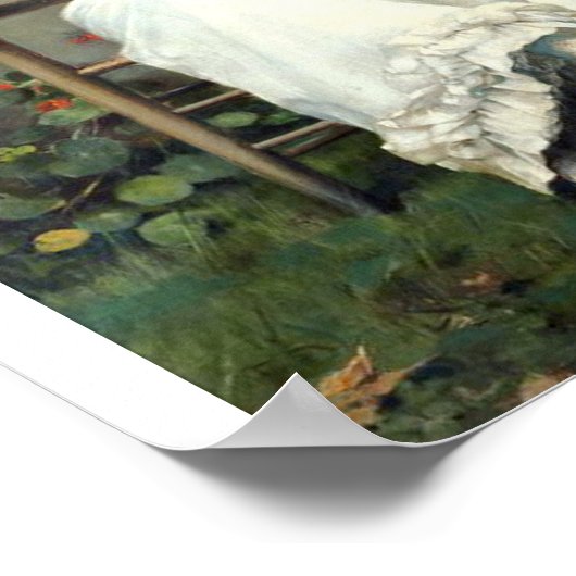 Vrouw in een tuinPoster Poster (Hoek)