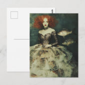 Vrouw in een tule en vissenschaal jurk fantasie briefkaart (Voorkant / Achterkant)