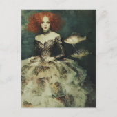 Vrouw in een tule en vissenschaal jurk fantasie briefkaart (Voorkant)