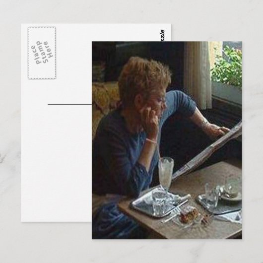 Vrouw in een Viennese Cafe sq.jpg Briefkaart (Voorkant / Achterkant)