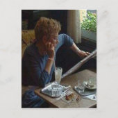 Vrouw in een Viennese Cafe sq.jpg Briefkaart (Voorkant)