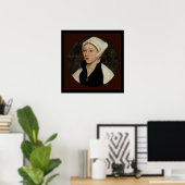Vrouw in een witte coif door Holbein Canvas Print (Thuiskantoor)