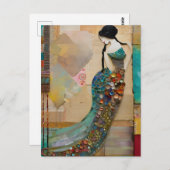 Vrouw in een Zeemeermin Jurk Collage Briefkaart (Voorkant / Achterkant)