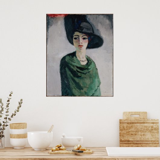 Vrouw in een zwart Pet Poster (Keuken)