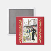 Vrouw in een zwarte fluwelen jurk (1924) magneet (Voorkant / Achterkant)