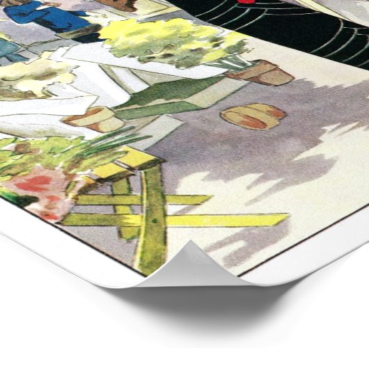 Vrouw in een zwarte fluwelen jurk (1924) poster (Hoek)