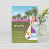 Vrouw in een zwembad Bachelorette Weekendtrip Kaart (Staand voorkant)