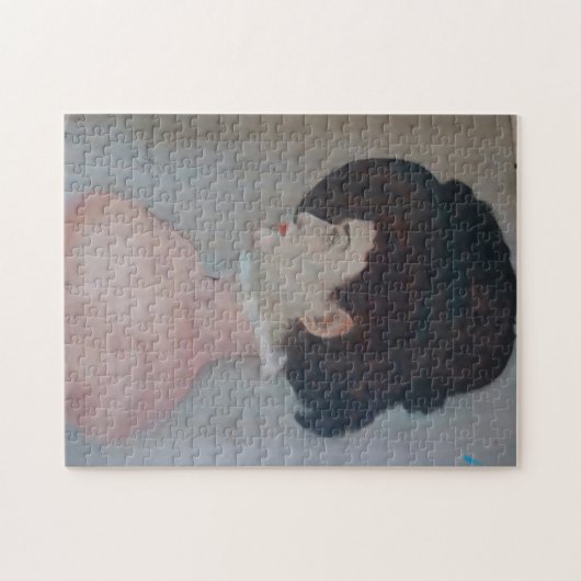 Vrouw in Fancy Pet - in de stijl van Famous Art Legpuzzel (Horizontaal)