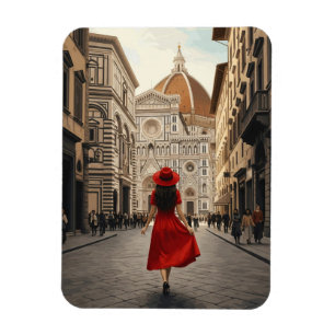 Vrouw in Florence Italië Reizen Magneet